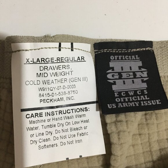 Military Drawers Mid Weight Cold Weather Gen III XL Regular ECWCS Bottom NWT - Picture 4 of 9